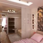 غرفة نوم تصميم غرفة المعيشة مع الرفوف