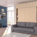 سرير بطابقين مع أريكة