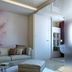 غرفة معيشة مع غرفة نوم