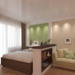 مزيج من ورق الحائط في غرفة نوم غرفة المعيشة