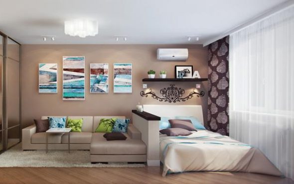 فصل غرفة المعيشة وغرفة النوم