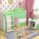 سرير بطابقين مع الجانب