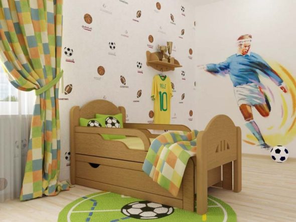 سرير خشبي للأطفال انزلاق