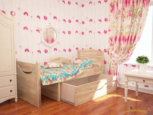 سرير الأطفال mebelenok Spin-2 انزلاق