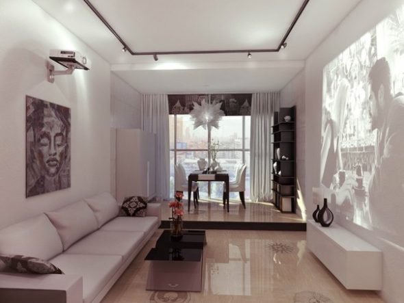 أريكة على طول الجدار