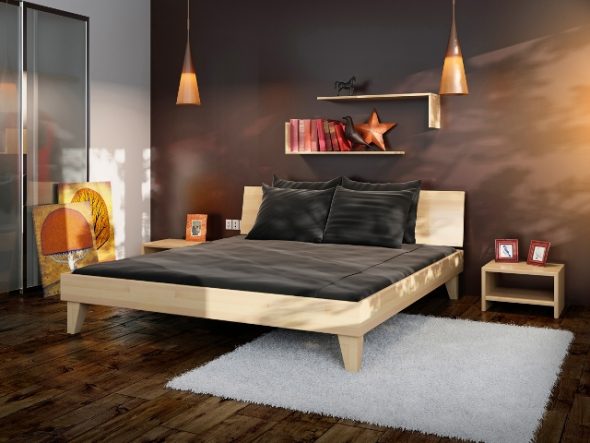 توفير مساحة بسبب الرف فوق السرير