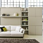 سرير أريكة في غرفة معيشة كبيرة وواسعة