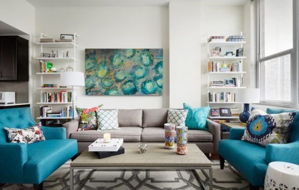 الأثاث في المناطق الداخلية من الشقة