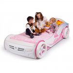 آلة سرير أبيض وردي