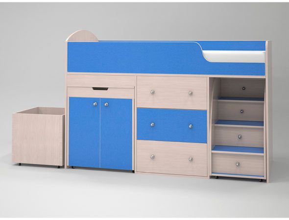 سرير علوي أزرق