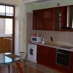 غسالة في المطبخ من الحافة