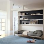 غرفة المعيشة مع سرير قابلة للطي