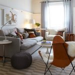 pouf محبوك الرمادي