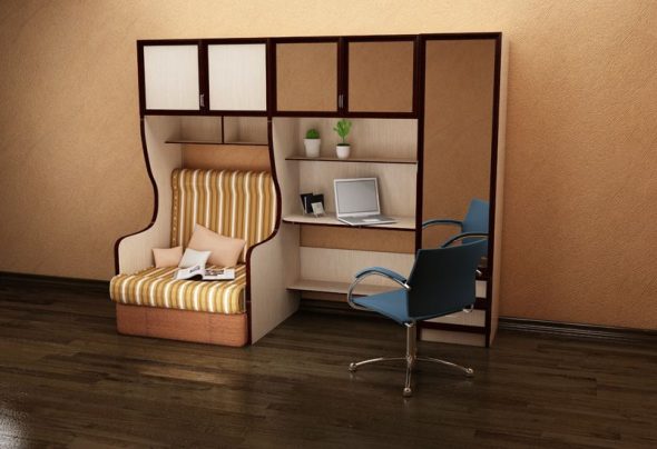 سرير مع مكتب لمراهق