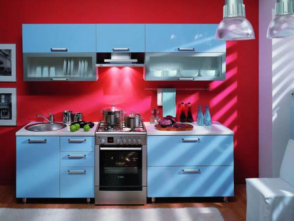 مجموعة المطبخ الأزرق