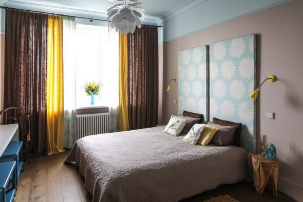 الثريا في غرفة النوم الصغيرة