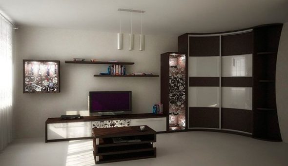 انزلاق خزائن في غرفة المعيشة لأجل