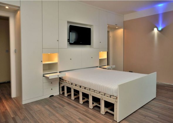 طرح خزانة السرير