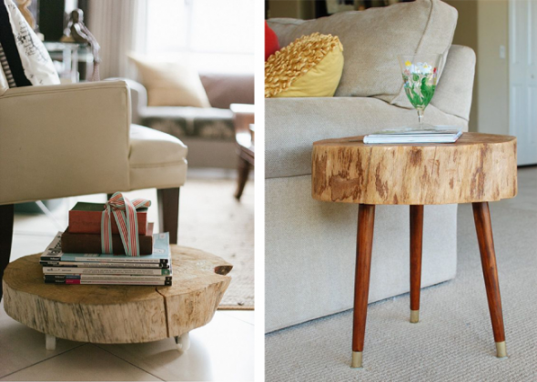 طاولة القهوة تفعل ذلك بنفسك من إطار الشجرة