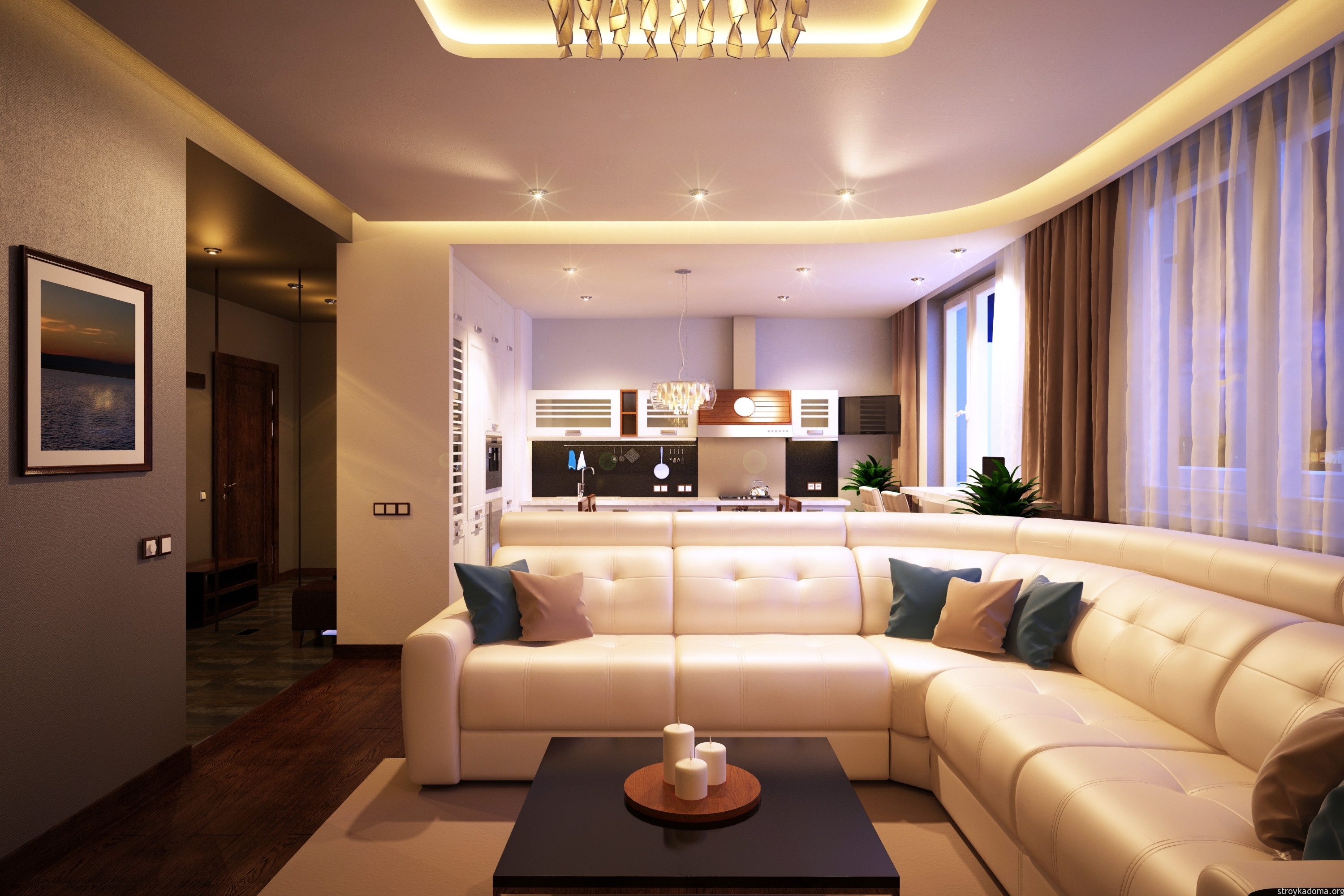 غرفة المعيشة الحديثة التصميم الداخلي