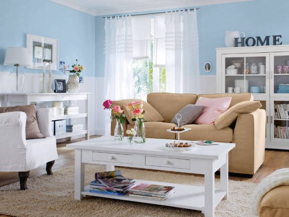 تصميم غرفة المعيشة الصغيرة