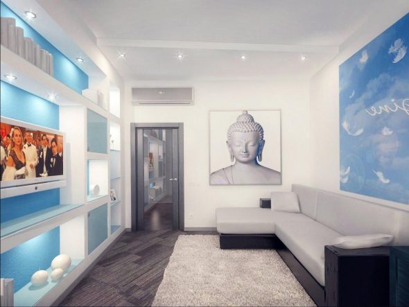 تصميم غرفة نوم مع أريكة