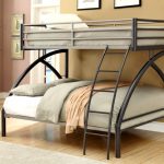 سرير بطابقين رمادي