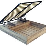 سرير مع قاعدة خشبية العظام