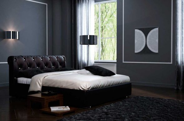 السرير في غرفة النوم