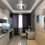 المطبخ مع شريط عداد