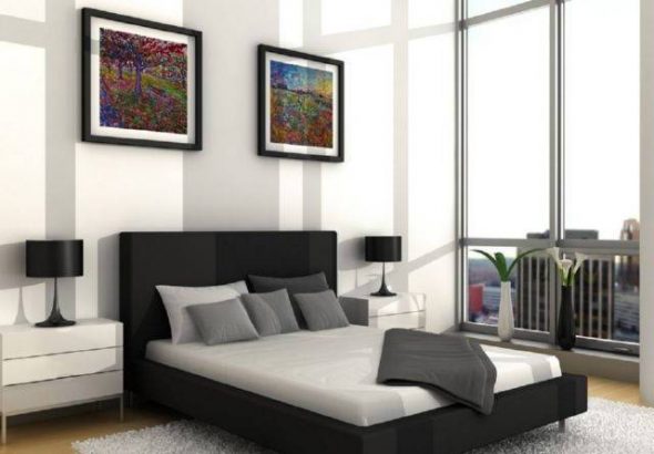الصور في غرفة نوم بساطتها