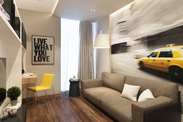 زخرفة غرفة نوم مع أريكة