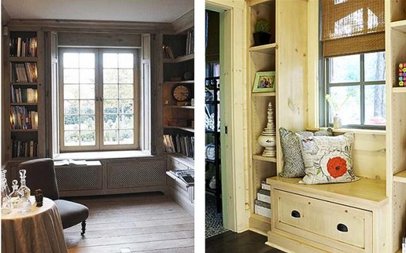 رفوف حول النافذة