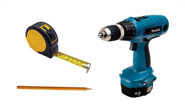 شريط قياس قلم رصاص مفك البراغي