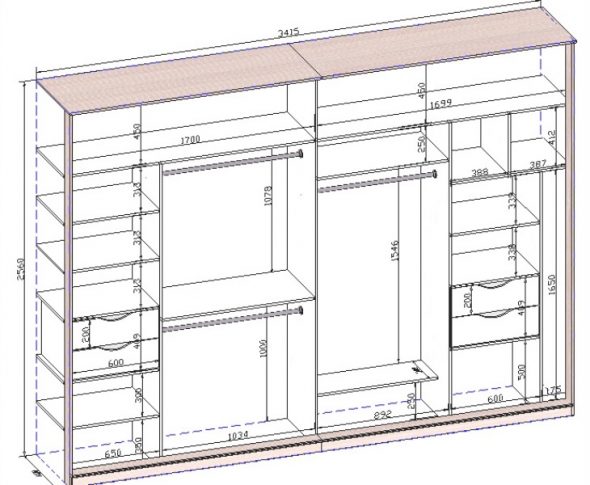أبعاد خزانة الملابس