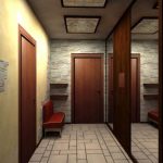 خزانة الملابس في مدخل صغير