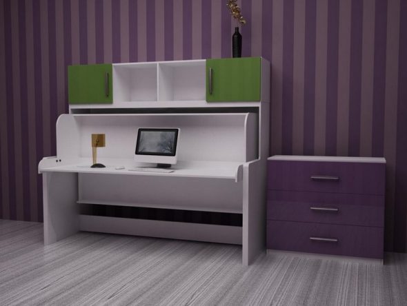 طاولة سرير المحولات في تصميم الغرفة