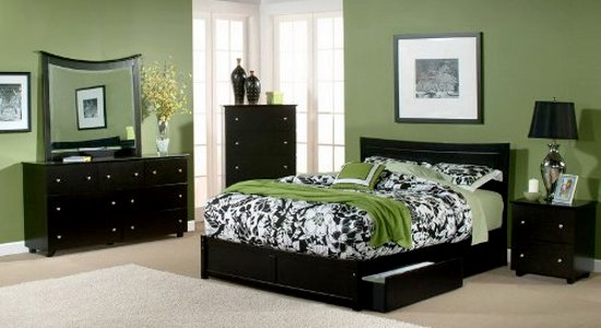 غرفة نوم خضراء