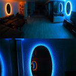 المرايا في الداخل مع الإضاءة