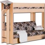 سرير أريكة بطابقين مصنوع من الخشب