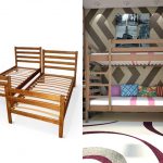 سرير بطابقين للبالغين في داخل الغرفة