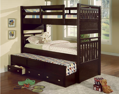 سرير بطابقين مصنوع من الخشب ريناتا