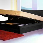 سرير مزدوج رفع الأسود