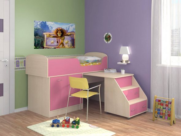 سرير علوي للبنات