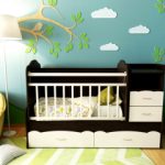 سرير مع خزانة ذات أدراج