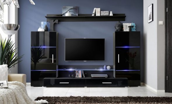 جدار صغير أسود أنيق