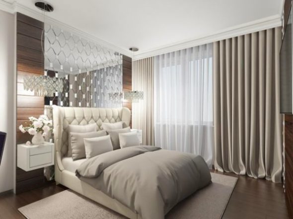 الشمعدان على السرير في غرفة النوم