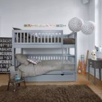 سرير بطابقين رمادي