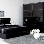 غرفة نوم سوداء وبيضاء الداخلية