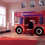 السرير حافلة مع منطقة العمل